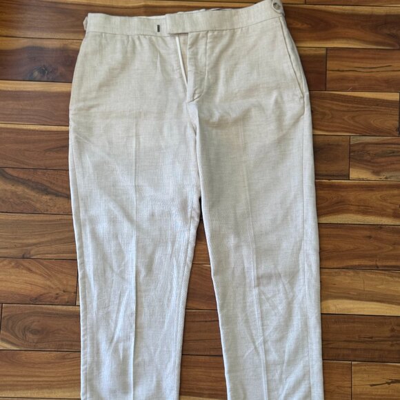 H&M Other - H&M Cream Linen Cotton Suit Pants 33R
